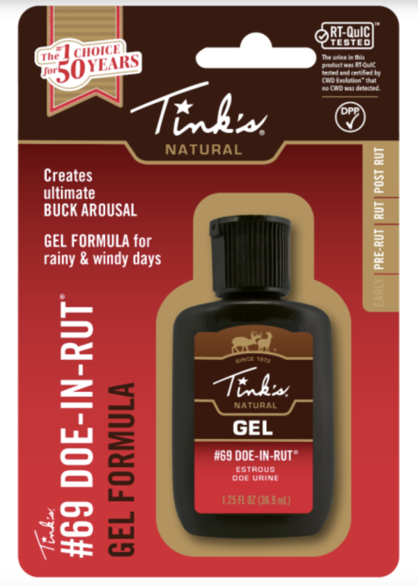 Tink’s #69 Doe-in-Rut Estrous Doe Urine Gel ~ 1.25oz/36.9ml Plastic Bottle